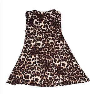 𝅺LOVE j tube top leopard dress with belt loops and flare skirt